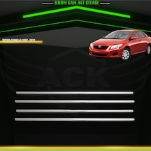 Toyota Corolla 2007-2012 Araca Özel Krom Cam Alt Çıtası A+