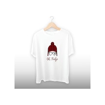Oh Fudge Bere Detaylı Unisex Tişört Beyaz