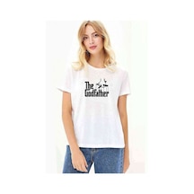 The Godfather Baskılı Beyaz Kadın Tshirt