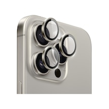 Ennar Apple Uyumlu iPhone 16 Pro Gerçek Cam Safir Lens Koruma Titanyum Titanyum