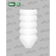 Alya Underwear Kadın Külot, Lyocell Kumaş Külot, Ter Emici Rahat Ve Dayanıklı Kadın İç Çamaşırı, Liyosel Slip Beyaz P05
