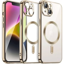 Apple Uyumlu   iPhone 13 Kılıf Kross Magneticsafe Kapak - Gold