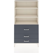 Arges Dolap 3 Raflı 3 Çekmeceli 88x30x163 Aytaşı-antrasit Aytaşı