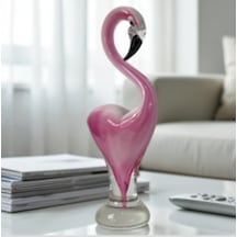 Ca-54 Cam Flamingo 30 Cm Dekoratif Cam Figür Modern Şık Tasarım Ev Ofis Aksesuarı Hediye