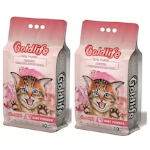 Goldlife Premium Bebe Pudralı Kedi Kumu 10 Lt 2 Adet