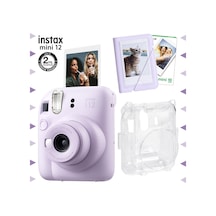Fujifilm Instax Mini 12 Fotoğraf Makinesi + 10'lu Film + Mini Albüm + Şeffaf Kılıf Seti Lila