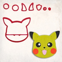 Pokemon Pikachu Detay Kurabiye Kalıp Seti 7 Li KIrmızı