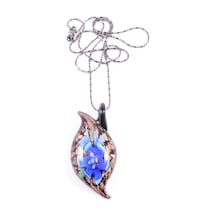 Murano Yaprak Kolye -  Safir