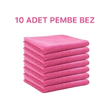 Mikrofiber Parlak Temizlik Bezi 10'lu 40x40 Mutfak Yer Banyo Temizleme Bezi Havlu Bez Pembe Renk Çok Renkli