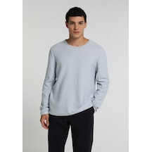Colin's Colins Regular Fit Yuvarlak Yaka Jakarlı Erkek Mavi Kazak Cl1083023 Q1.v2 Lbl Açık Mavi