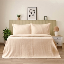 Soft Sara Çift Kişilik Yatak Örtüsü Seti - Bej - 220x240 Cm + 50x70 Cm Çok Renkli