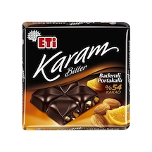 Eti Karam Portakallı Bademli Çikolata 60g - Lezzetli Atıştırmalık 2'li Ekonomik Paket - 2 Adet Tarı