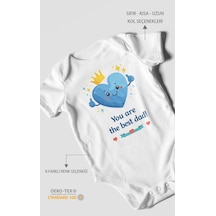 Morivokids You Are The Best Dad Kısa Kollu Bebek Body %100 Pamuk Beyaz