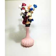 32 Cm Seramik Pembe Vazolu 7 Renk Gül