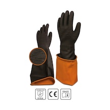 Korun Tırtıklı 45 Cm Uzun Siyah İş Eldiveni