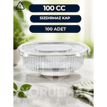 100 Cc Oval Sızdırmaz Meze & Salata Kabı 100 Adet Kullan At Kap