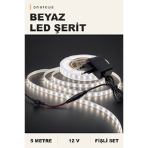 Onerous 5 M 12v Beyaz Led Şerit, Fişli