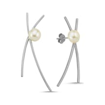 7,5 Mm Doğal İnci Küpe Beyaz Beyaz
