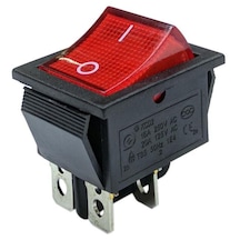 Ic-104 Kırmızı Geniş Işıklı Anahtar On/Off Switch 4P 001