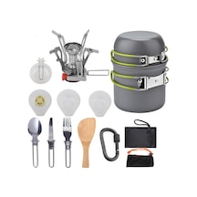 Kamp Taşınabilir Tencere Seti Yeşil Yeşil