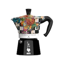 Moka Express Mackenzie: 3 Cups Ocak Üstü Espresso Pişirici 130ml Karma Renk Alüminyum Gövde