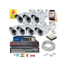 7 Li Yapay Zeka Destekli 5 Mp 1940p Görüntü Poe Bağlantılı 48 Ir Led Gece Görüş Ip Kamera Seti 748poe