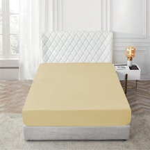 Fitted Lastikli Kumaş Çarşaf Yastık Kılıflı Yatak Çarşafı Tek Ki 001 Hardal 100 X 230