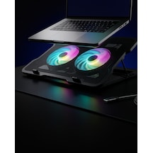 Ayarlanabilir Laptop Soğutucu Çift Fanlı Rgb Işıklı