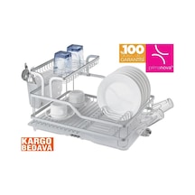Primanova Bianka Çift Katlı Alüminyum Bulaşıklık Sepeti D-14657