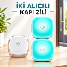 Hpytech Kablosuz Kapı Zili Seti 2 Alıcılı Ip44 Su Geçirmez 38 Melodi 433mhz Kolay Montaj