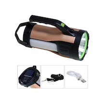 EL FENERİ PROJEKTÖR SOLAR ŞARJLI 10W+COB LED RANCHI HEL RC-T96 Kırmızı - Siyah