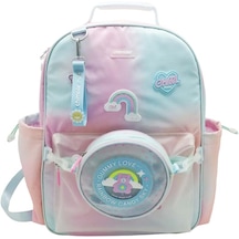Chımola Rainbow Ayıcık Mavi-pembe Sırt Çantası 17" Chm-cn0068-1 Çok Renkli