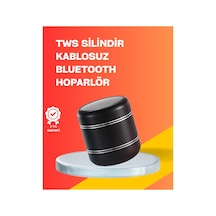 Mini Silindir Kablosuz Hoparlör Güçlü Ses 4w Bas + Tws Senkron Özellik Standart