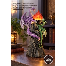2 Adet Dragon Figürü Polyester Ledli Dekoratif Figür, Işıklı Ejderha Tasarım, Led Lighted Ornament 1