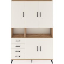 Arges Dolap 7 Raflı 4 Çekmeceli 5 Kapaklı 132x30x195 Çam-aytaşı/aytaşı Aytası/aytası