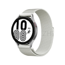 Muratech Newface Samsung Uyumlu Galaxy Watch 4 Metal Mıknatıslı Kordon - Gümüş