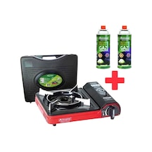 Orcamp Portatif Kamp Ocağı Kırmızı Ck-505 + 2 Orcamp 227 Gram Gaz Kartuşu Kırmızı