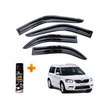 Skoda Yeti Mügen Cam Rüzgarlığı 2010 - 2017 Arası 4 Lü Takım +500ml Lastik Parlatıcı