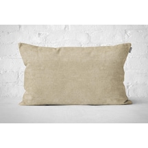 Tekli Kadife Dokulu Kırlent Kılıfı Krem-2519 001