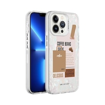 Zore İphone 13 Pro Uyumlu Mermer Desenli Ogaa Marbello Kılıf-kahverengi