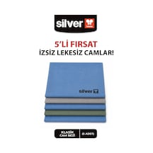 Silver Home Cam 5 Adet & Bardak Lacoste Mıcrofıber Bez 40 x 50 CM 200 G MSQR
