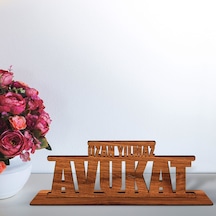 Kişiye Özel Mesleki Avukat Ahşap Masa İsimliği - B1