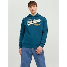 Jack & Jones Jjelogo Sweat Hood 2 Col 23/24 Noos Blue-blue Mavi