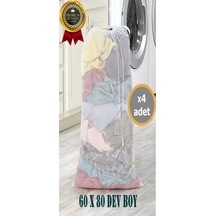4 Adet Perde Ve Çamaşır Yıkama Filesi 60x80 Battal Boy Tül Perde Çarşaf Ve Pike Yıkama Filesi Diğer