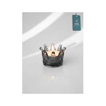 Chacha Home Luxury Royal Crown Mumluk Ve Tealight Mum Tutucu 1 Adet Gri