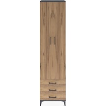 Hyperion Dolap 5 Raflı 3 Çekmeceli 2 Kapaklı 60x44x243 Antras... Antrasit