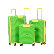 3'lü Set Silikon Kırılmaz Pp Unisex Yeşil Sarı Valiz Pwvlz005 Yeşil Sarı