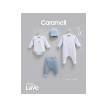 Caramell %100 Pamuk 4lü Tulumlu Mini Travel Set 0-3 Ay 50-56 Cm İndigo Crml.ze2282.indg
