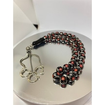 Tesbih Tsbh0028ah 925 Ayar Gümüş Püsküllü Gümüş-mercan İşlemeli Küre Kesim Usta El İşçilikli Erzurum Oltu Tesbih