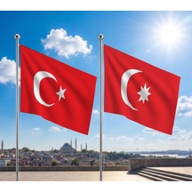 Osmanlı İmparatorluğu Bayrağı Ve Alpaka Kumaş Türk Bayrağı 2'li Set 70x105cm Diğer